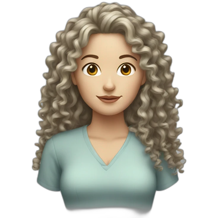 white woman with curly long hair emoji