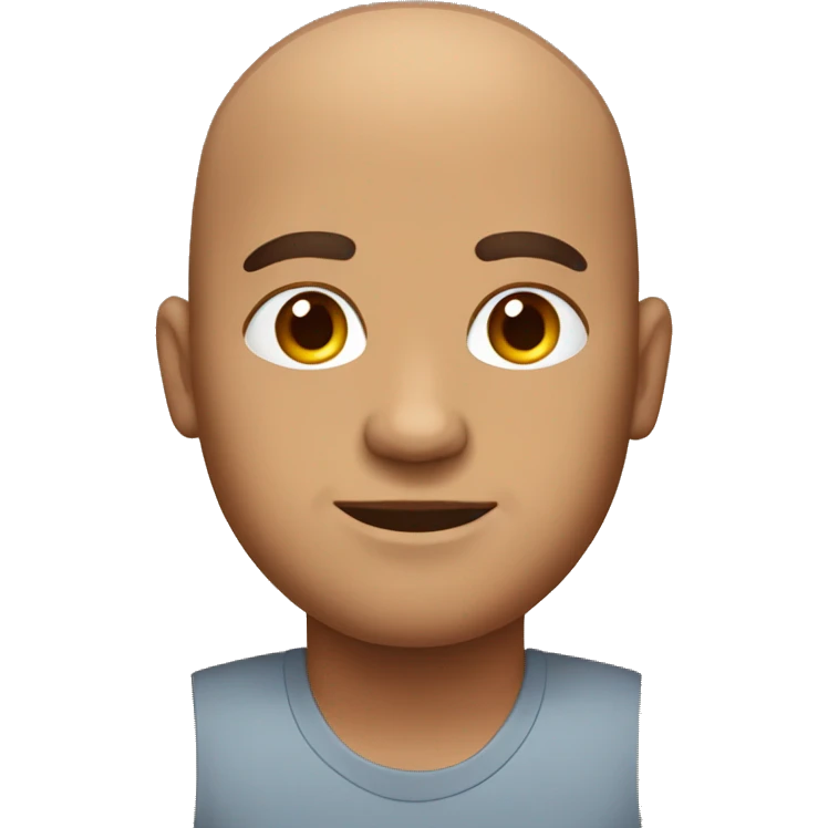 Bald brown skin fat man emoji