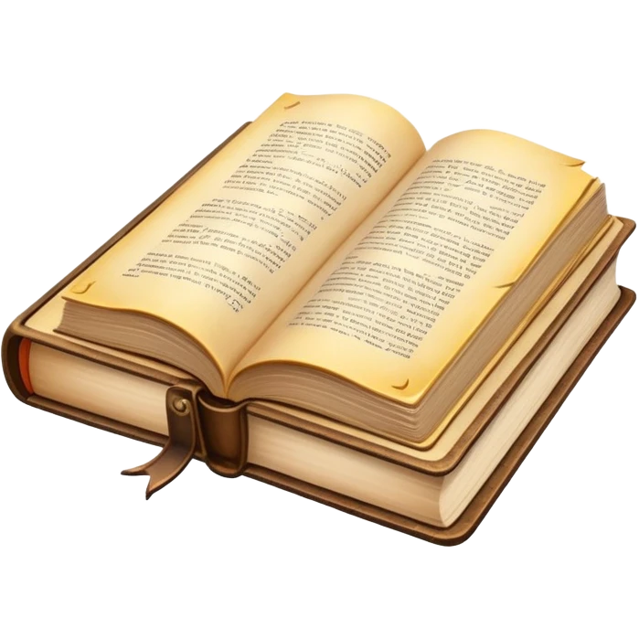 open book lying on a wooden table emoji