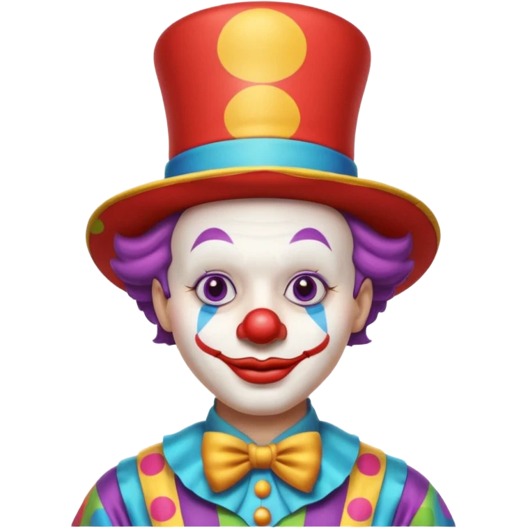 Clown with big top hat, shirt emoji