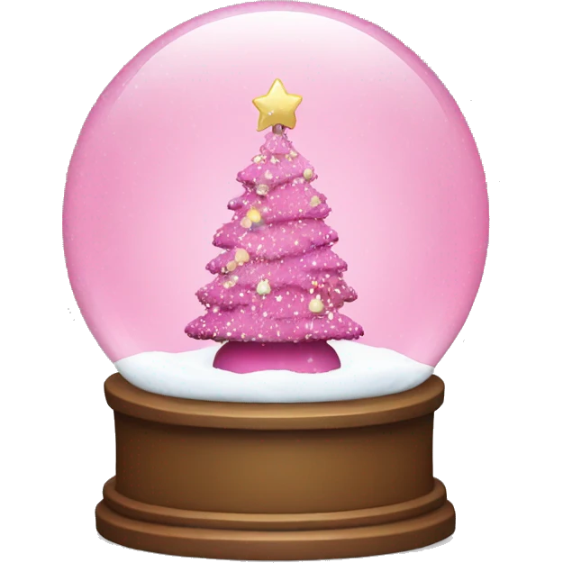 Pink Christmas snow globe emoji