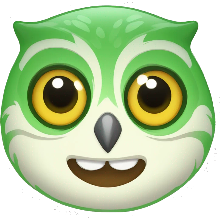 Duolingo green owl smile emoji