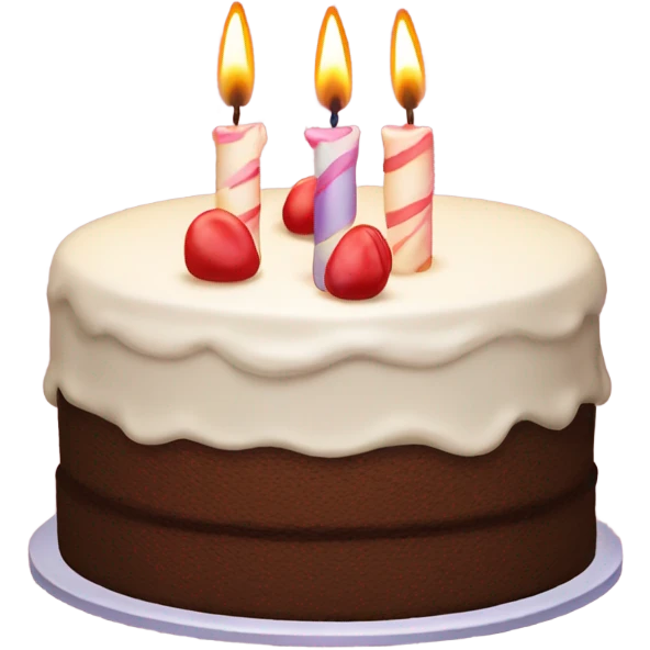 Birthday cake with candle’s emoji