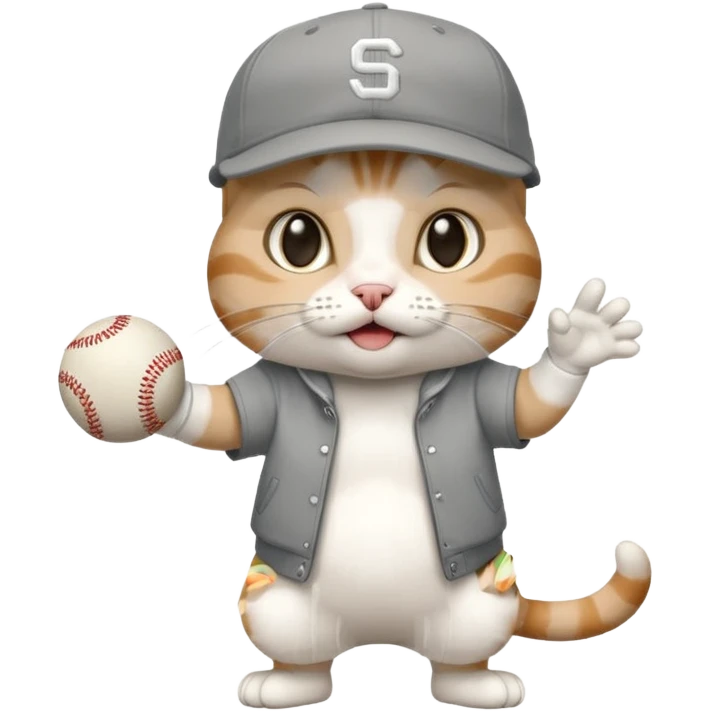 Rengi gri beyaz olaolan rapci kedi emoji