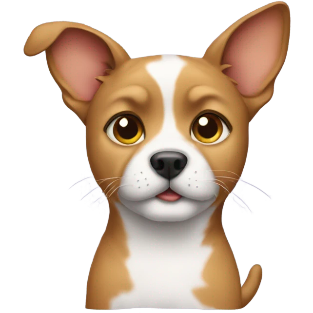 Dog wearing a cat  emoji