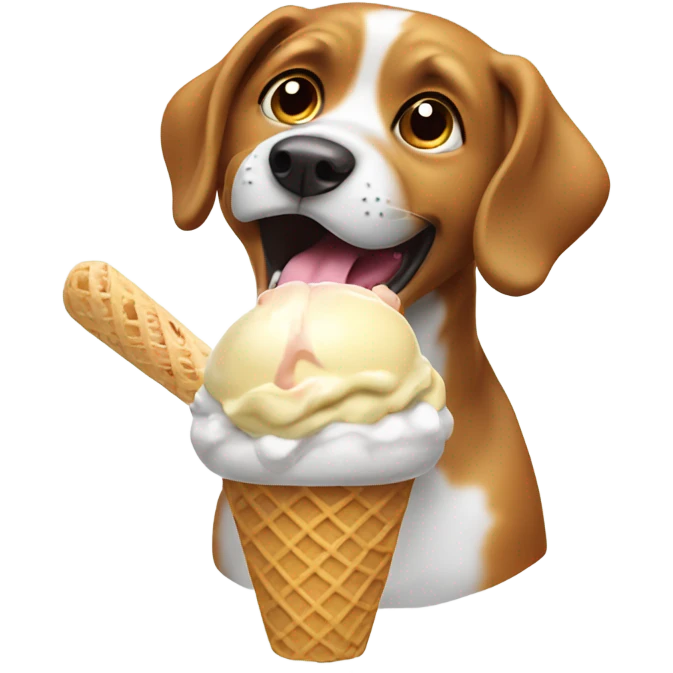 dog eating ice cream  emoji