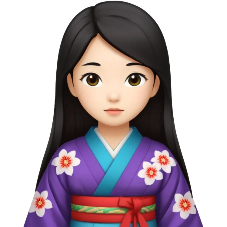 Asian girl wearing traditional Japanese clothes emoji