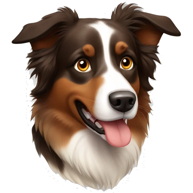 Brown Australian shepherd border collie  emoji