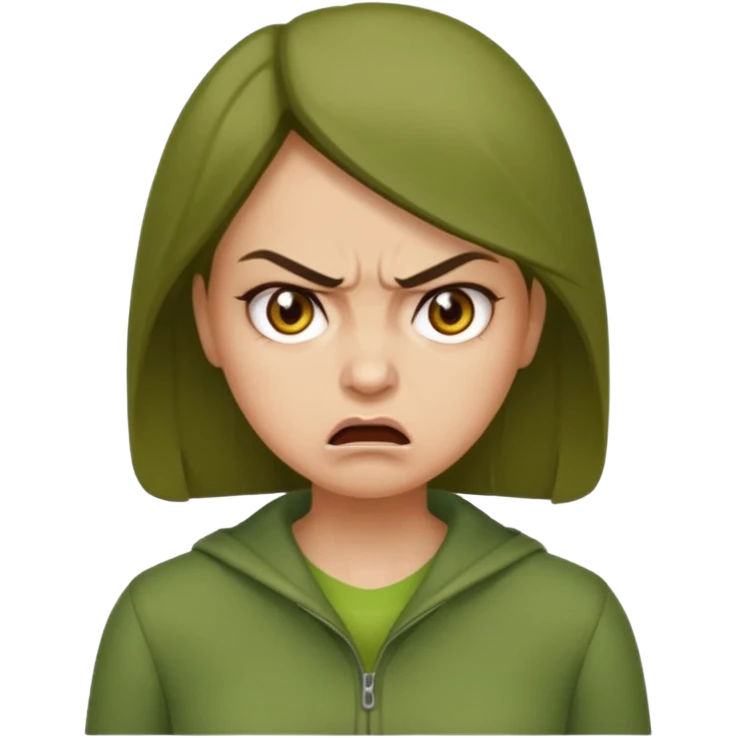 Give me a woman in green who is angry emoji