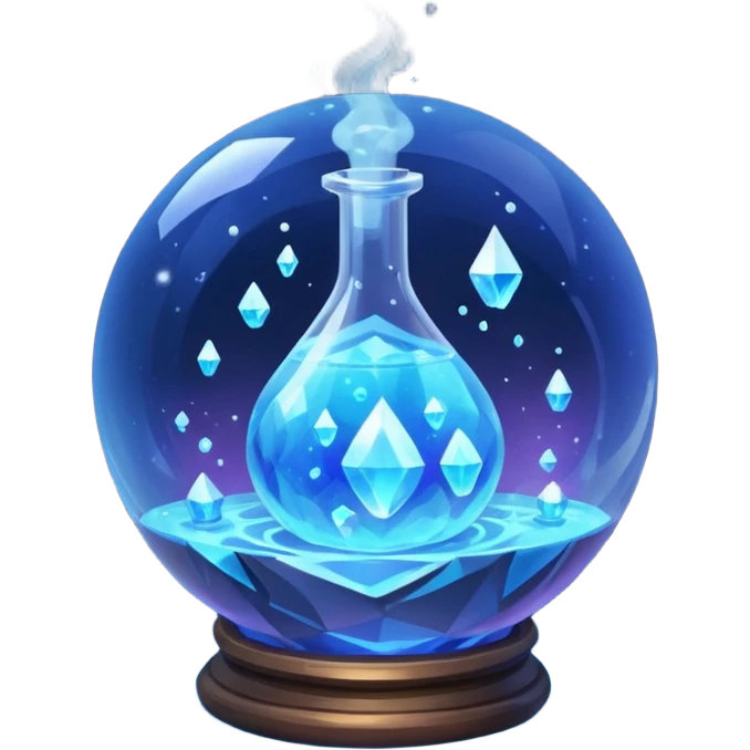 Blue Magic Fantasy Potion, Ball Circle Low Poly emoji