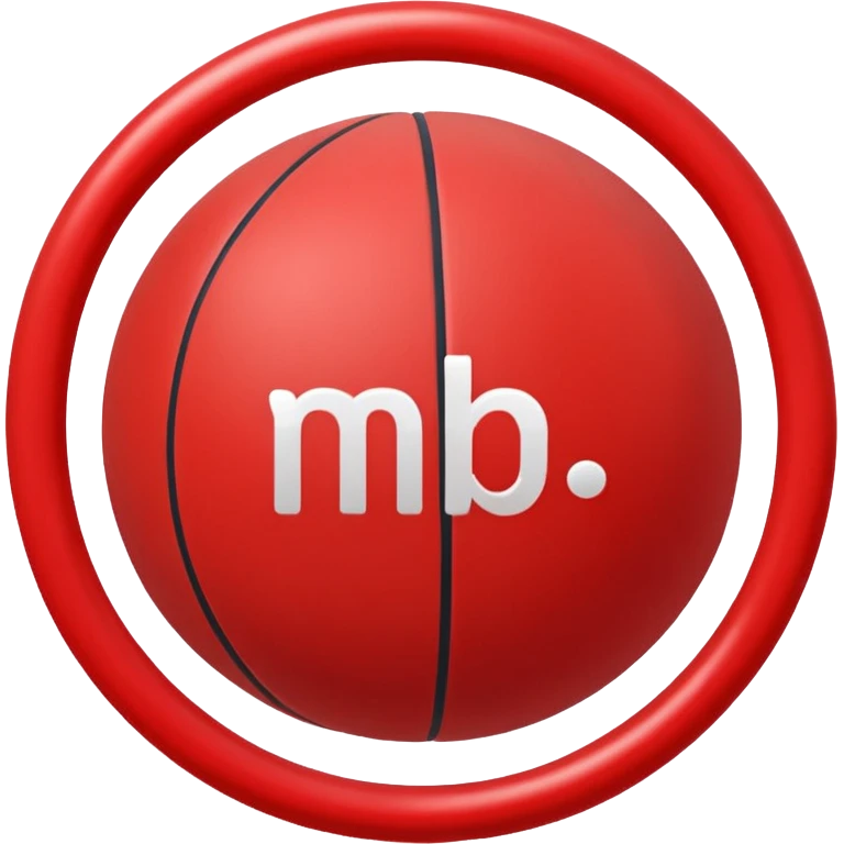 Pull-ball with MB written in the circle in on it emoji