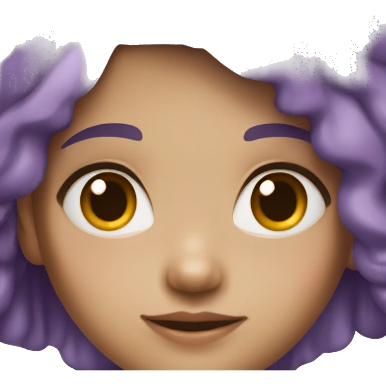 10 year old girl with purple hair and blue eyes and light skin color emoji