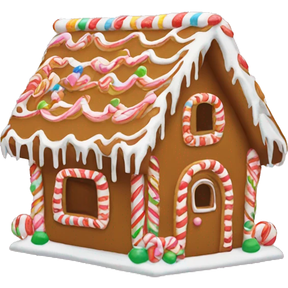 Gingerbread house with bows emoji