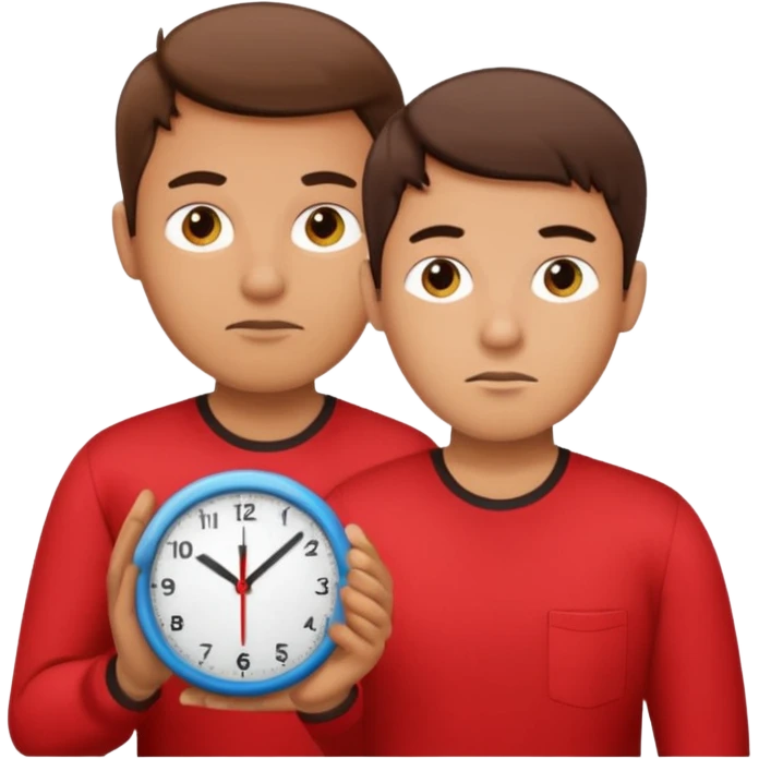 Office worker looking at a clock, red color emoji
