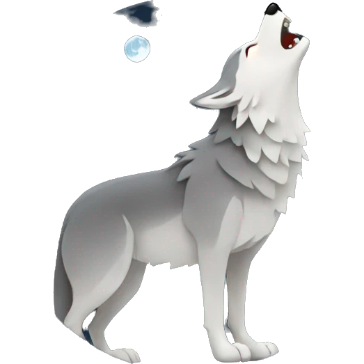 Wolf howling at moon emoji