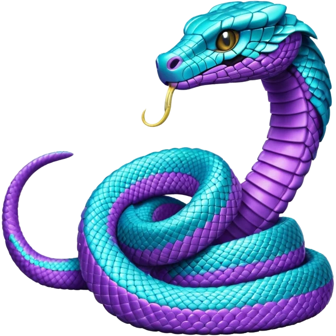 glitter purple and cian cobra emoji