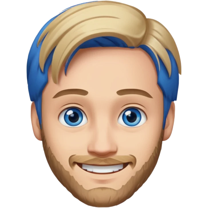 PewDiePie with blue eyes emoji