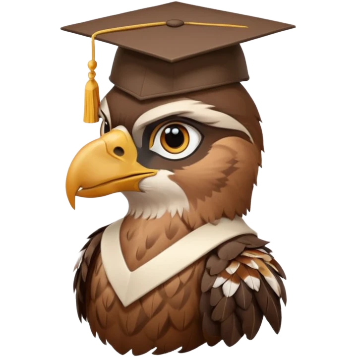falcon with a grad cap - semi realistic emoji