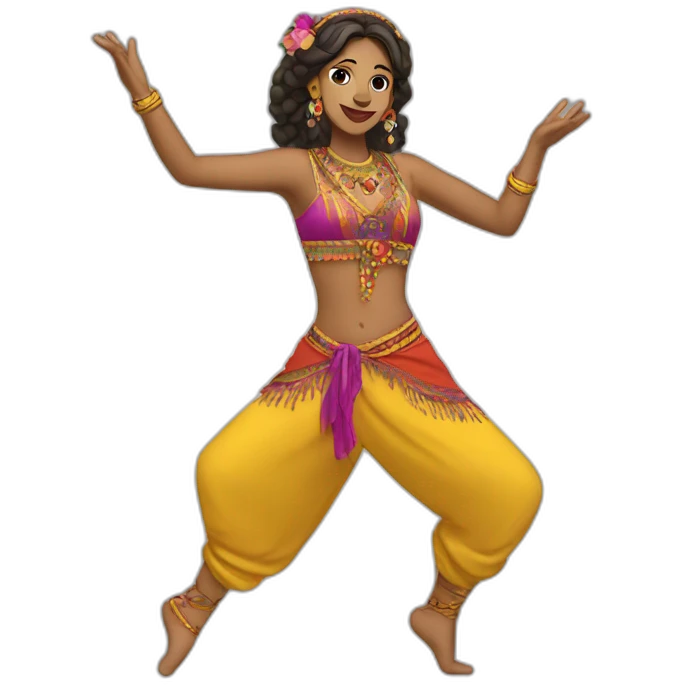 A gipsy dancer dancing emoji