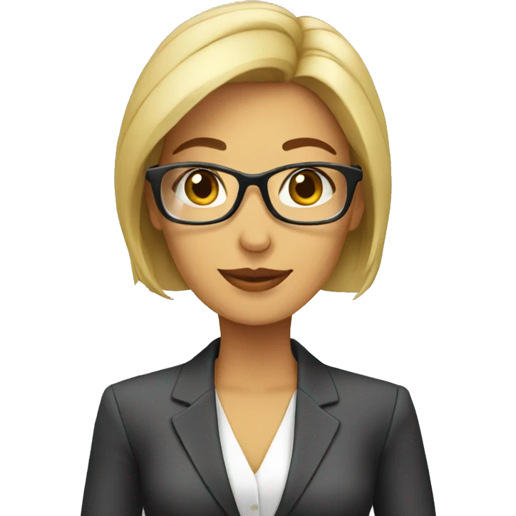 buisnesswoman with glass emoji