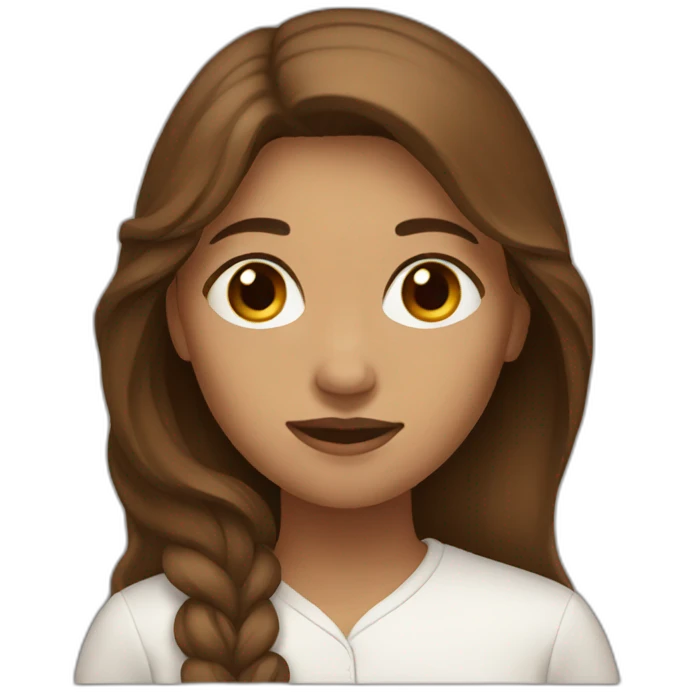 woman brown long hair pray emoji