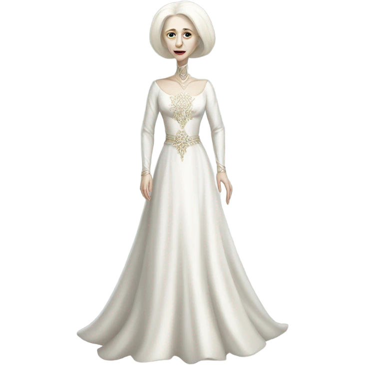 a white alien woman full body in Romanov dress emoji