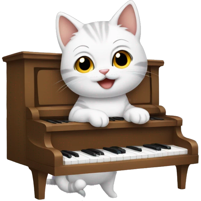 Kitten playing piano emoji