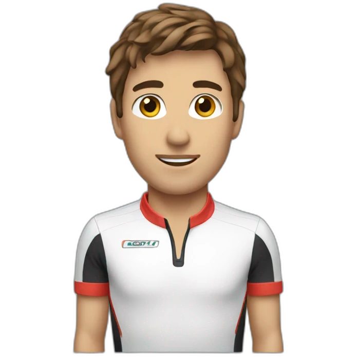 F1 coureur with brown hair emoji