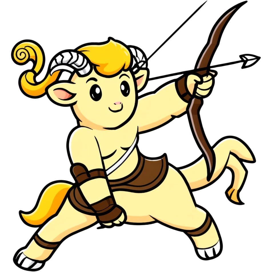Sagittarius archer centaur fighting Aries ram, Sagittarius victorious emoji
