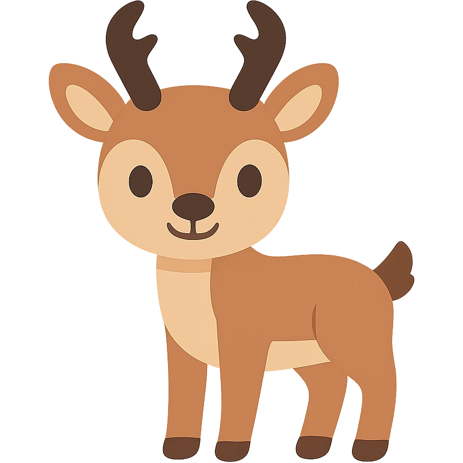cute flat toon pronghorn antelope vector emoji