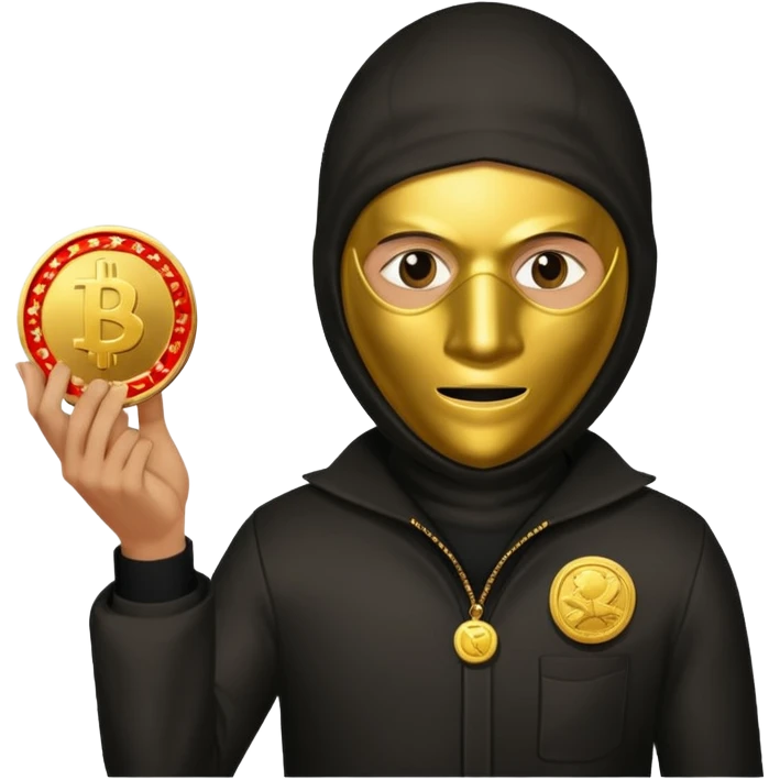 Robber emoji holding a 💰 wearing a mask that is made of robber suit without showing his hand the 💰 need to be in the left emoji