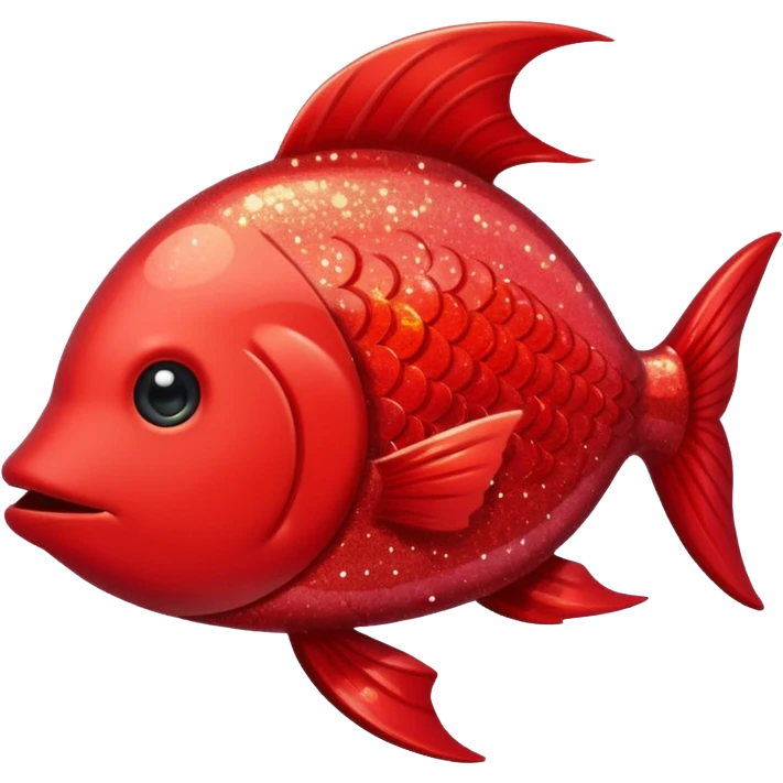 red glitter cute fish emoji
