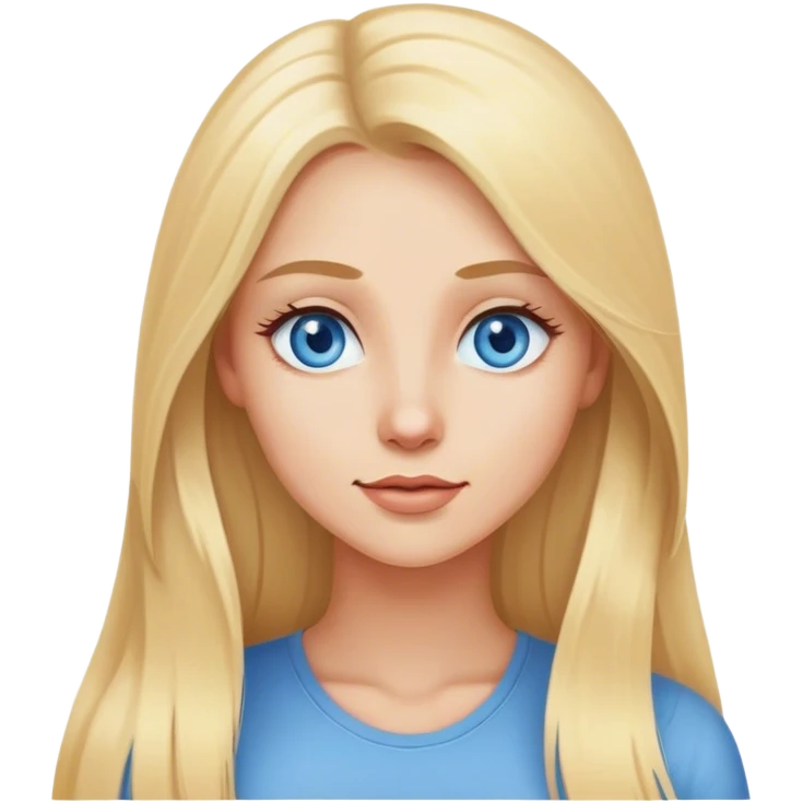 A beautiful blonde with long hair and blue eyes came up with an idea emoji