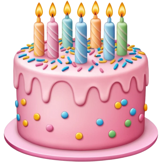 Pink birthday cake emoji