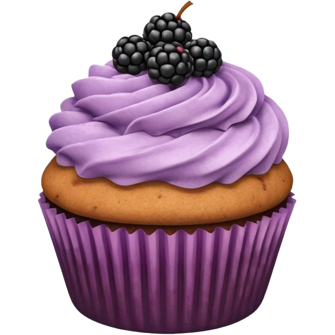 cupcake with cinnamon dusting & blackberry on top emoji