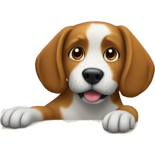 Dog is in the table emoji