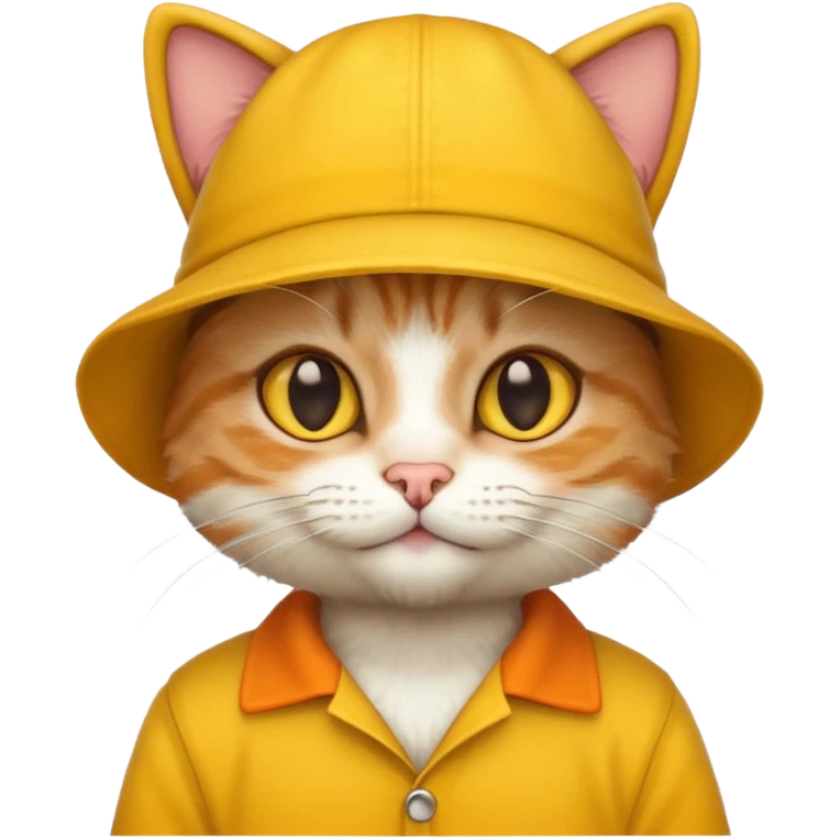 cat with yellow hat and shirt emoji