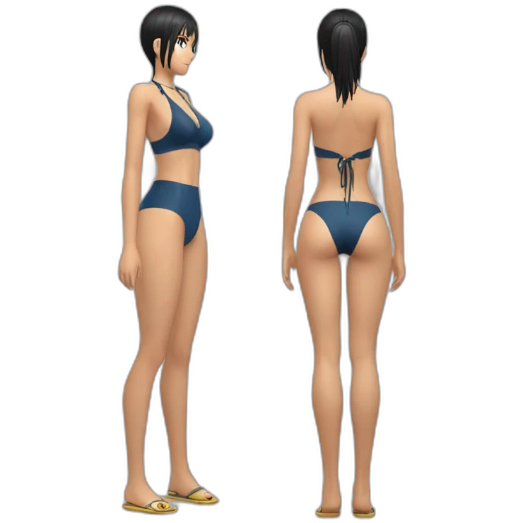 nico robin full body pawg small swimsuit back shot focus emoji