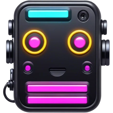 cyberpunk style neon system code emoji
