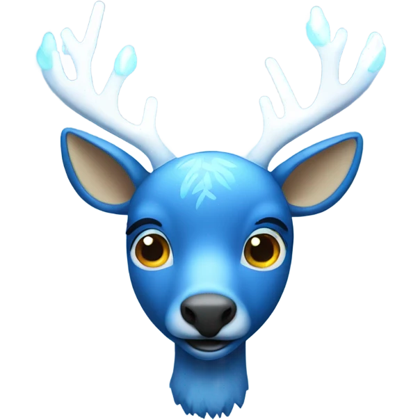 Blue Deer with 8  white lights on antlers  emoji