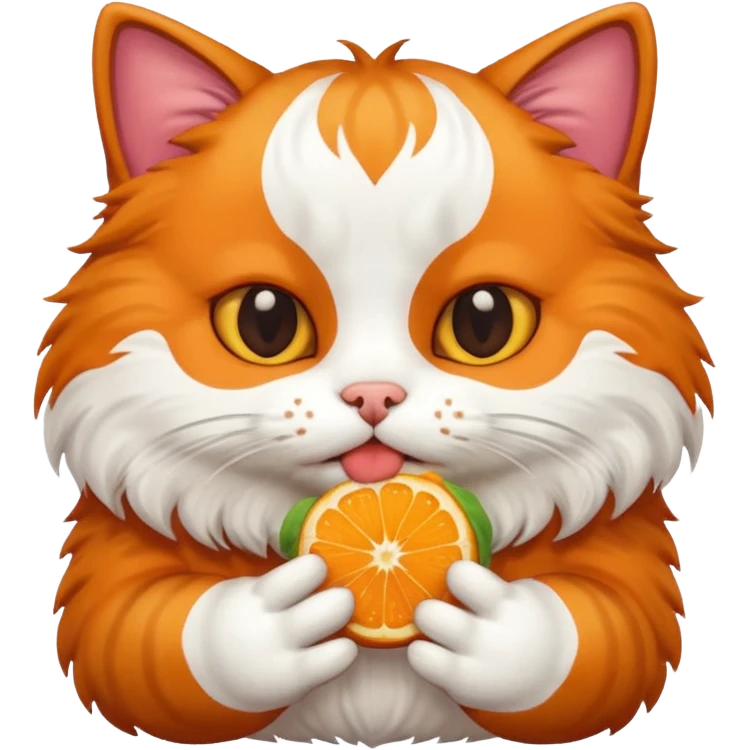 A gay cat eating a dog emoji