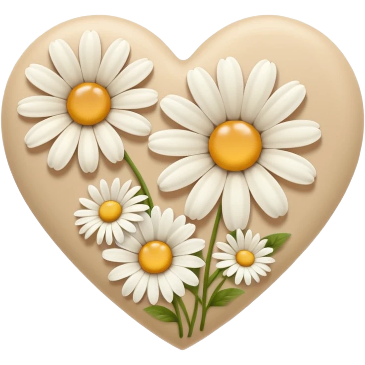 сердечко из ромашек beige emoji