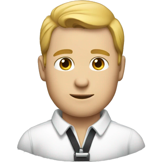 a white man holding the collar of his shirt emoji