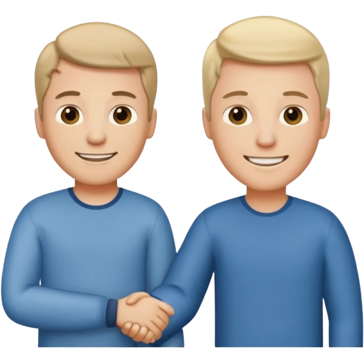Two Guys standing next to each other holding each others dicks emoji