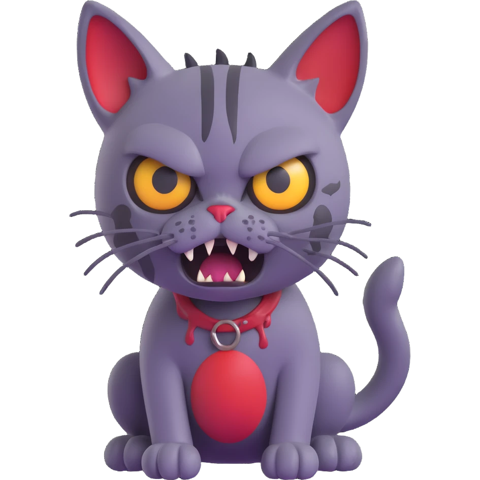 Zombie cat Angry emoji