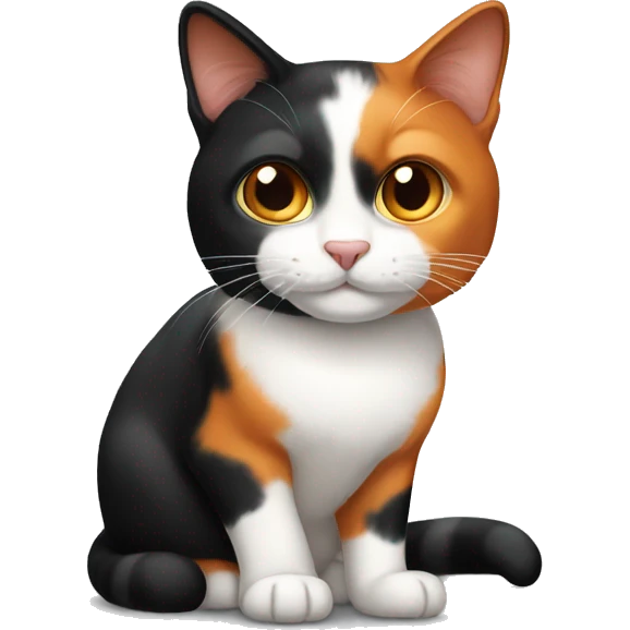 black-Orange-white-calico-cat emoji