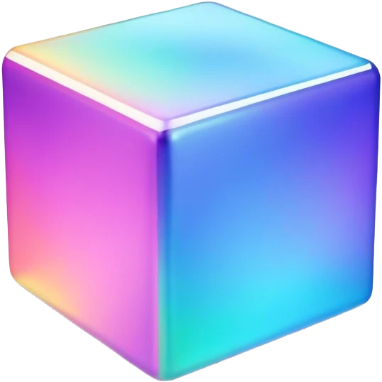Iridescent 3D cube emoji