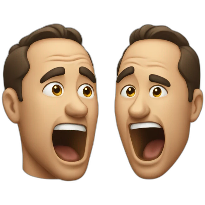 man yelling to a man emoji