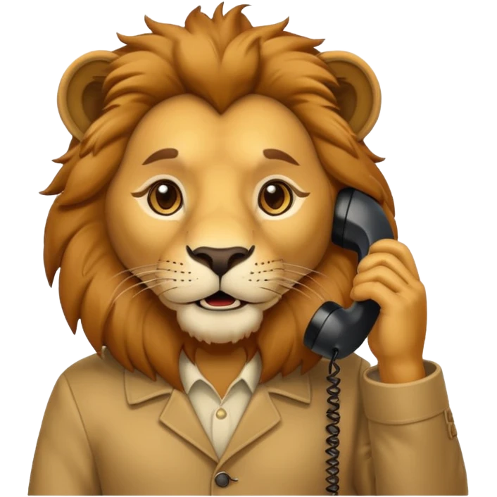 Lion on the phone emoji