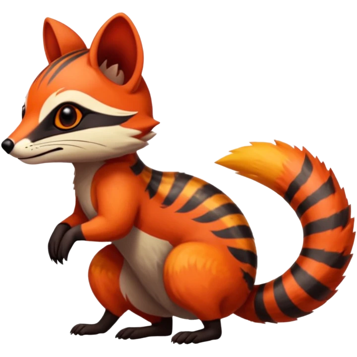 Fiery Wicked Cool Hot Edgy Badass Civet-Numbat-Fox-Vernid-fusion-hybrid-creature emoji